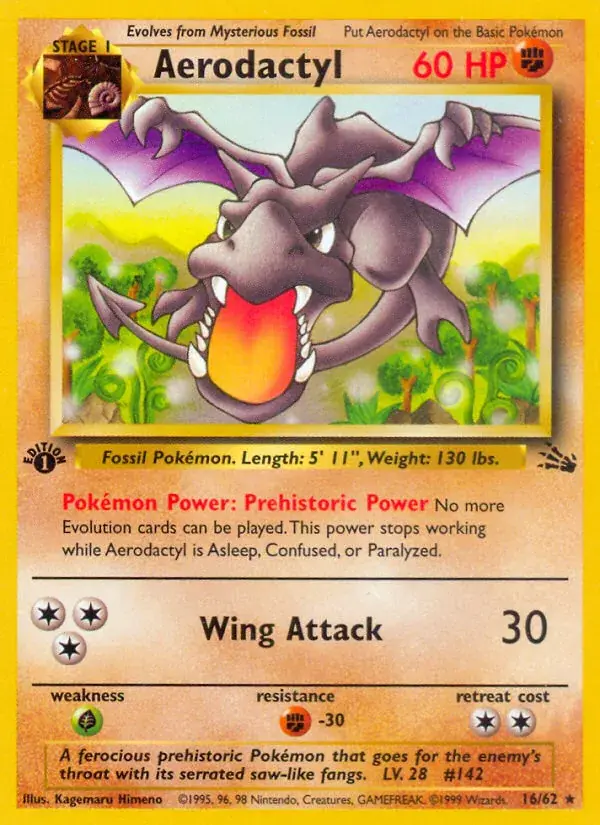 Aerodactyl Fossil Pokemon card