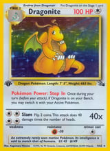 Dragonite Fossil Pokemon card