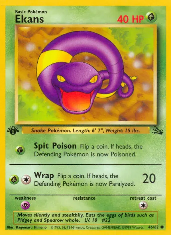 Ekans Fossil Pokemon card