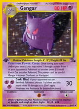 Gengar Fossil Pokemon card