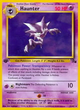 Haunter Fossil Pokemon card