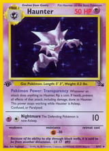 Haunter Fossil Pokemon card