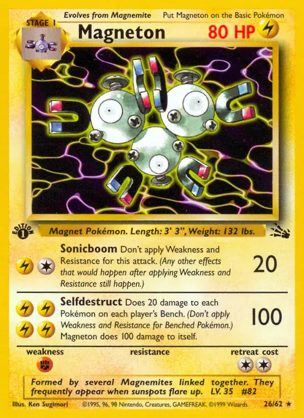 Magneton Fossil Pokemon card