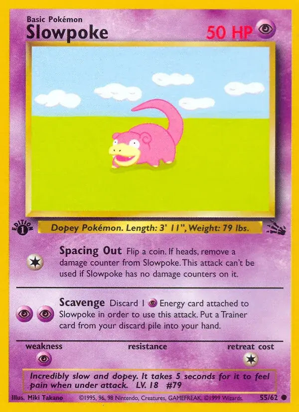 Slowpoke Fossil Pokemon card