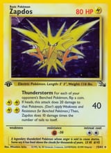 Zapdos Fossil Pokemon card