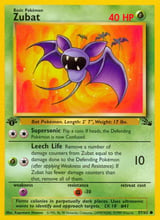 Zubat Fossil Pokemon card