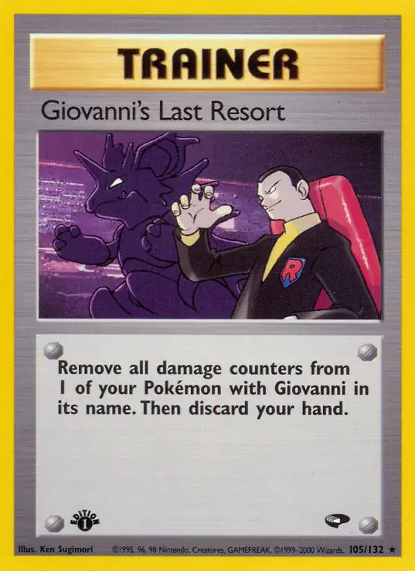 Giovanni's Last Resort Gym Challenge Pokemon card