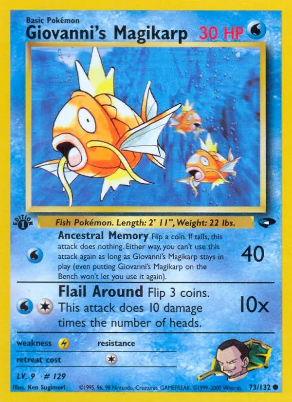 Giovanni's Magikarp Gym Challenge Pokemon card