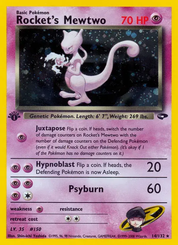 Rocket's Mewtwo Gym Challenge Pokemon card