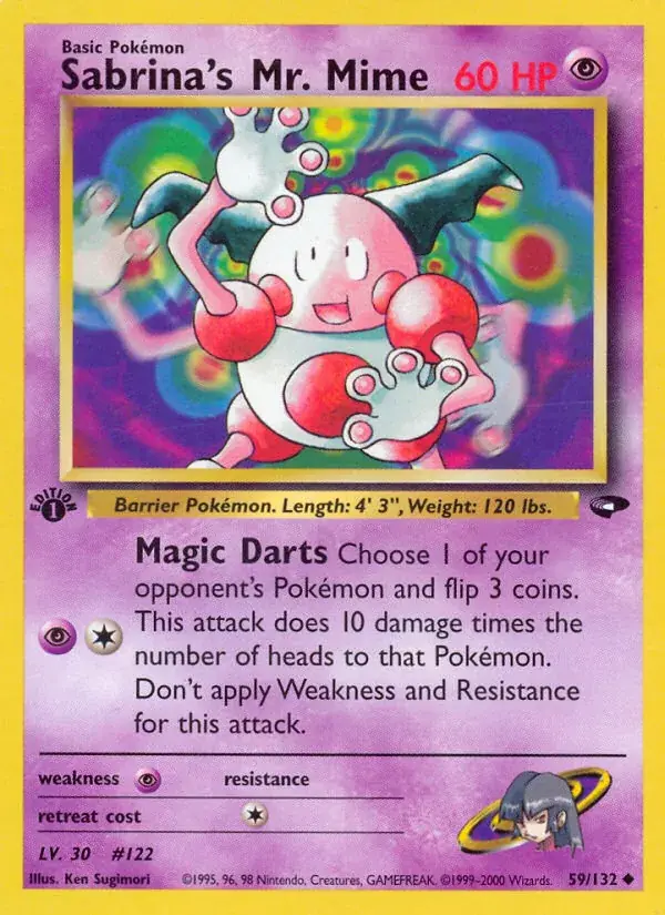 Sabrina's Mr. Mime Gym Challenge Pokemon card