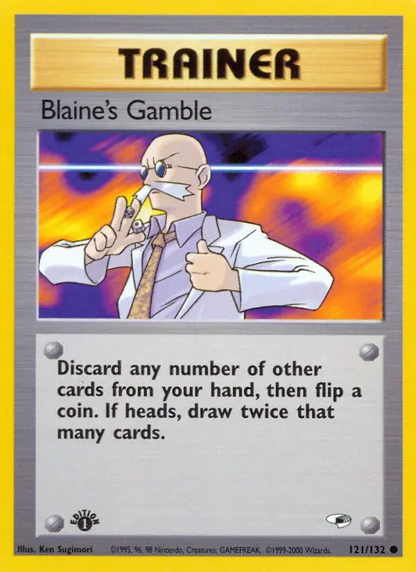 Blaine's Gamble Gym Heroes Pokemon card