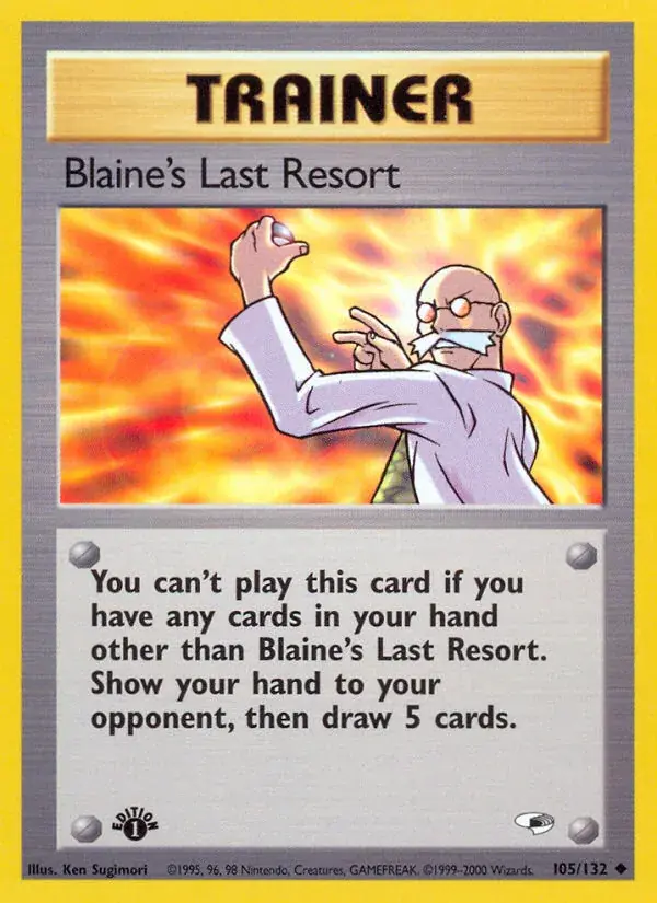 Blaine's Last Resort Gym Heroes Pokemon card