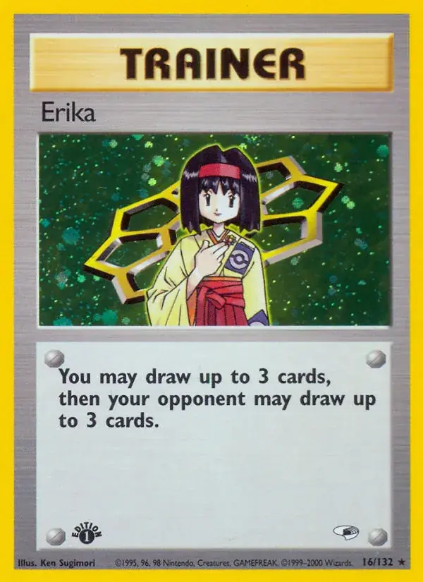 Erika Gym Heroes Pokemon card