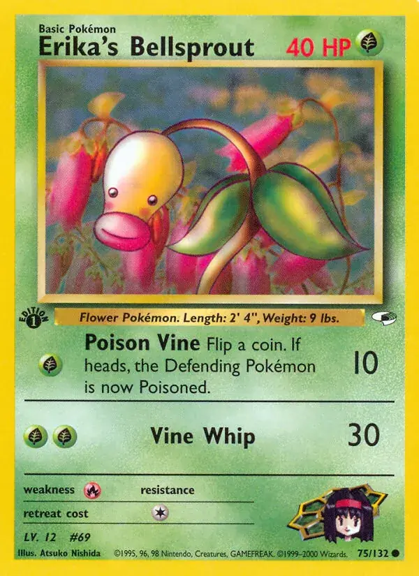 Erika's Bellsprout Gym Heroes Pokemon card