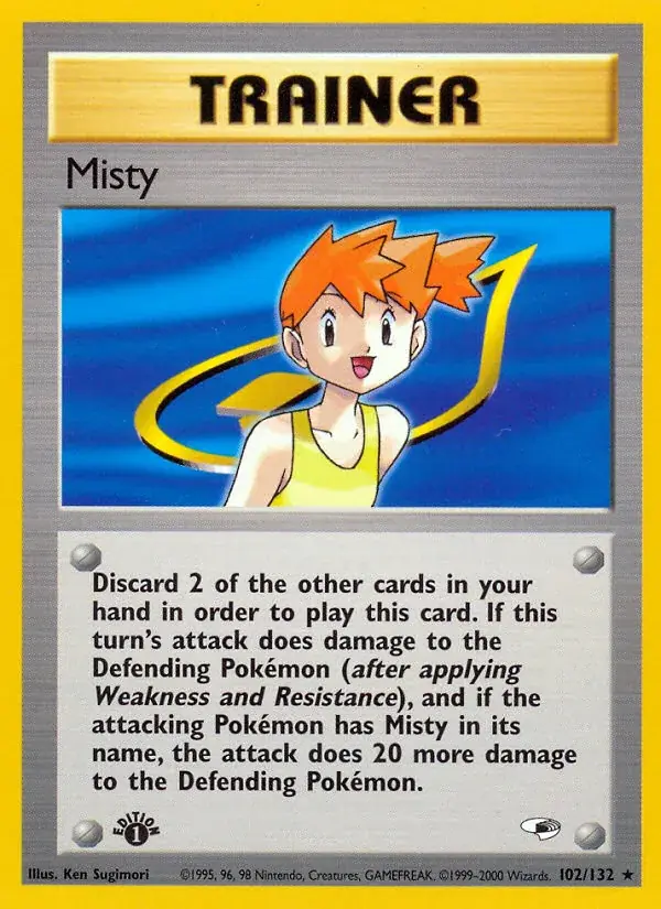 Misty Gym Heroes Pokemon card