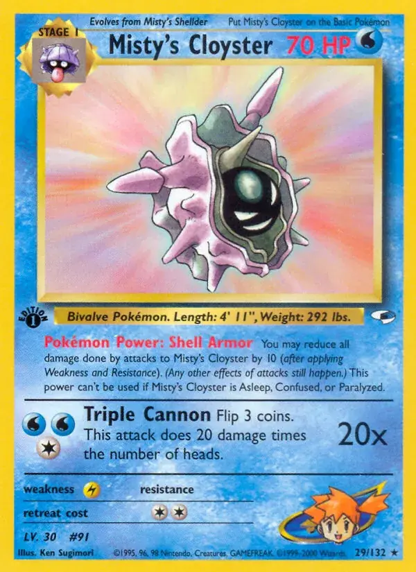 Misty's Cloyster Gym Heroes Pokemon card