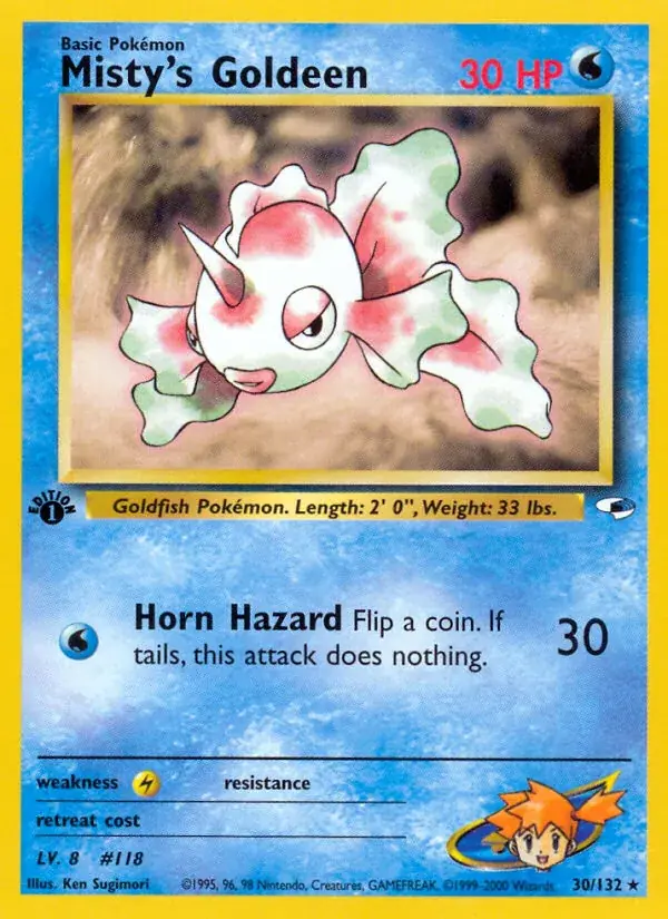 Misty's Goldeen Gym Heroes Pokemon card