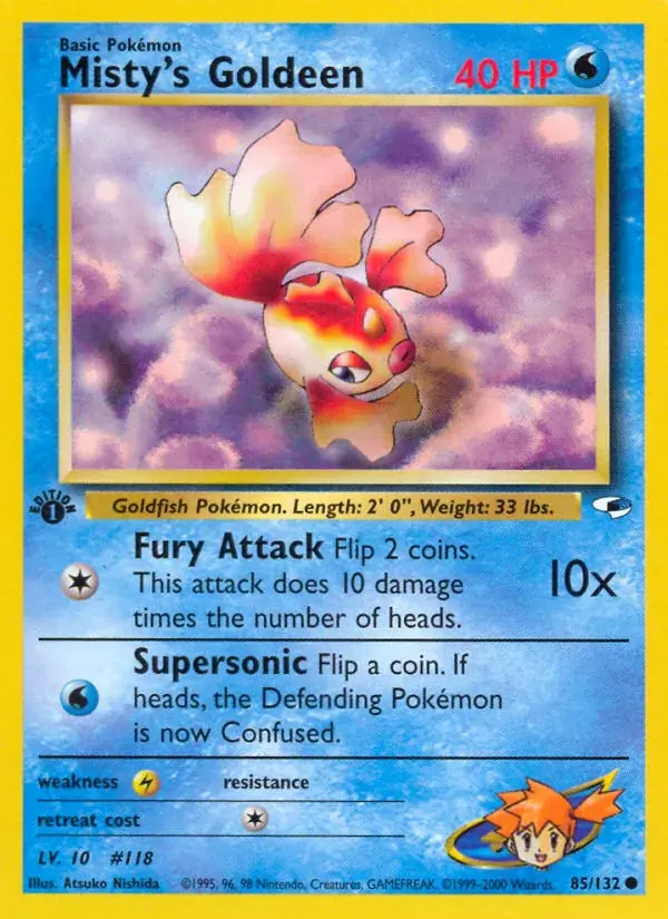 Misty's Goldeen Gym Heroes Pokemon card