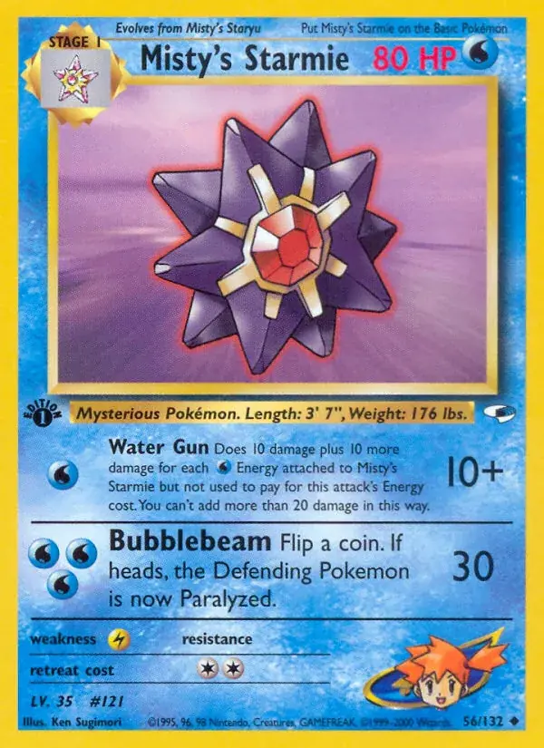 Misty's Starmie Gym Heroes Pokemon card