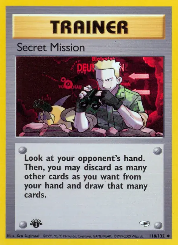Secret Mission Gym Heroes Pokemon card