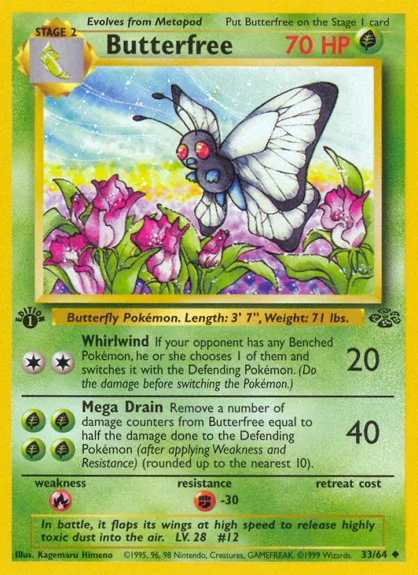 Butterfree Jungle Pokemon card