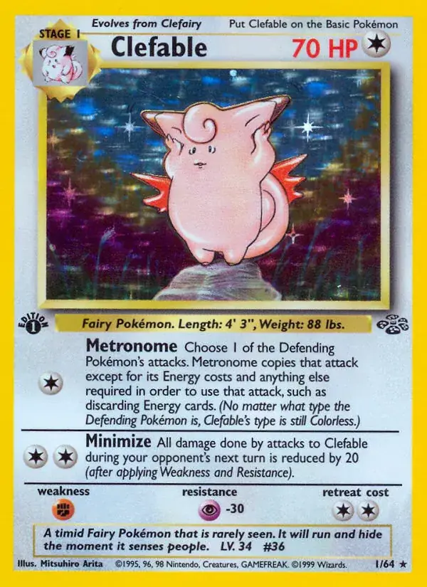 Clefable Jungle Pokemon card