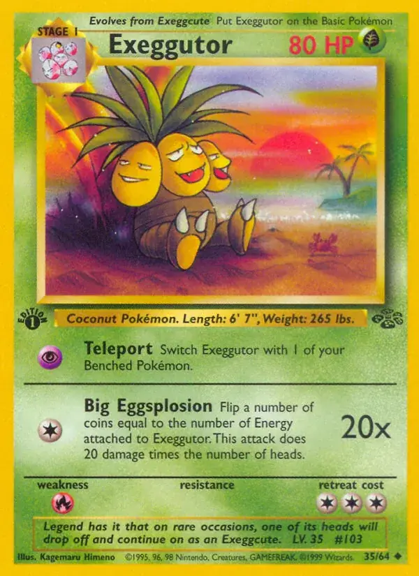Exeggutor Jungle Pokemon card