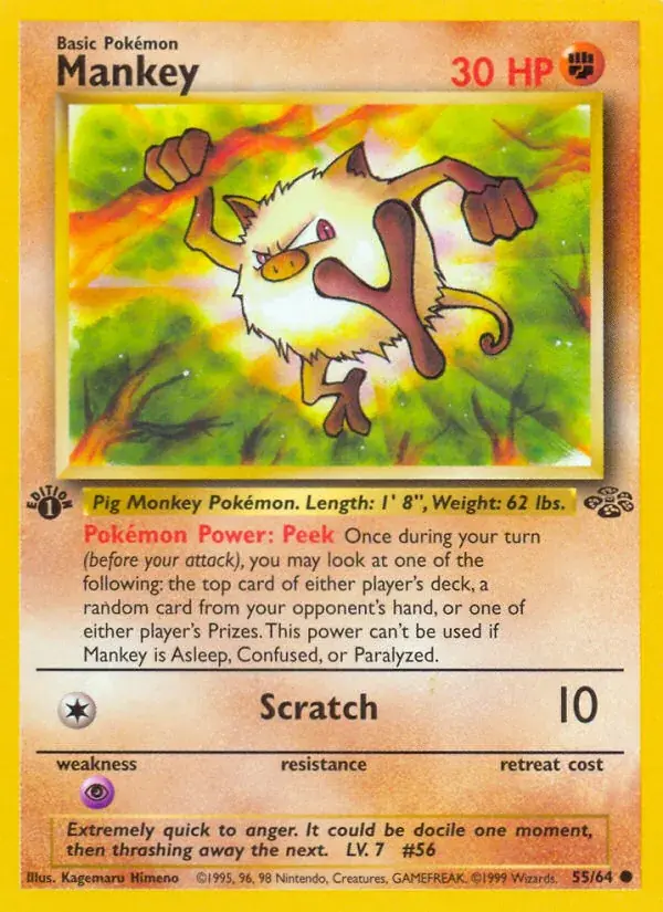 Mankey Jungle Pokemon card