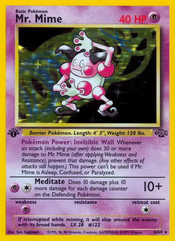 Mr. Mime Jungle Pokemon card