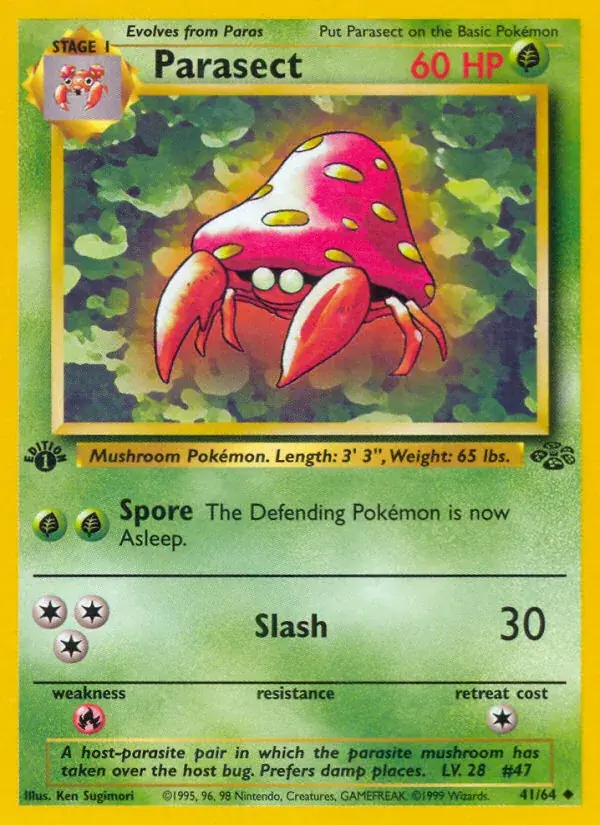 Parasect Jungle Pokemon card