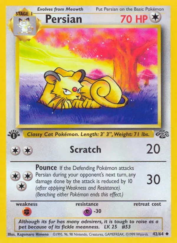 Persian Jungle Pokemon card