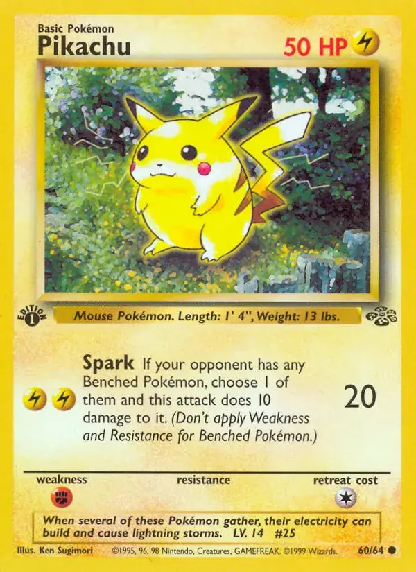 Pikachu Jungle Pokemon card
