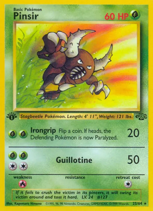 Pinsir Jungle Pokemon card