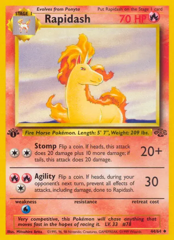Rapidash Jungle Pokemon card