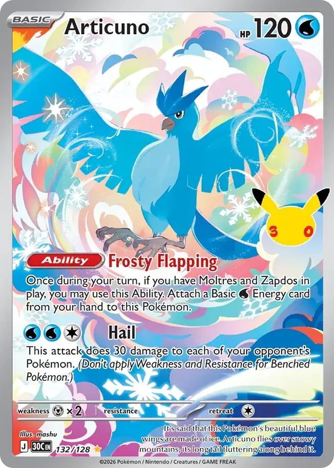Articuno 30th Celebration Pokemon card