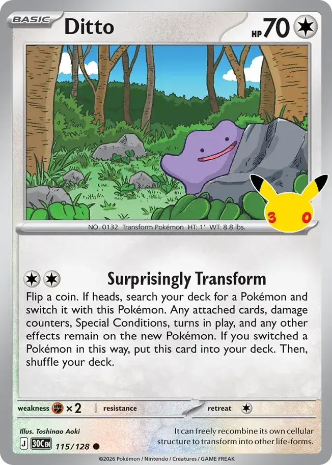 Ditto 30th Celebration Pokemon card