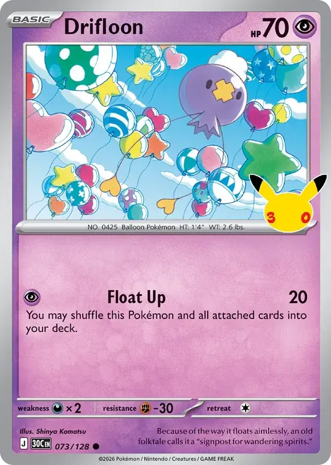 Drifloon 30th Celebration Pokemon card