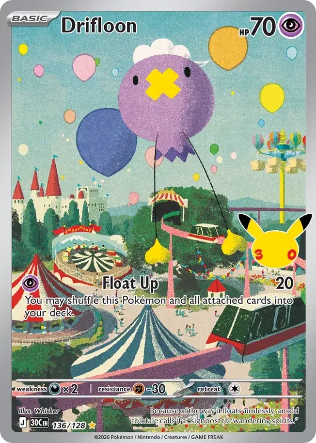 Drifloon 30th Celebration Pokemon card