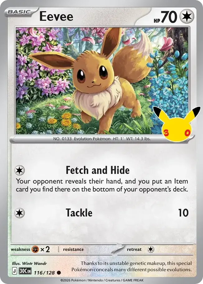 Eevee 30th Celebration Pokemon card