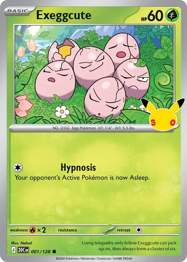 Exeggcute 30th Celebration Pokemon card