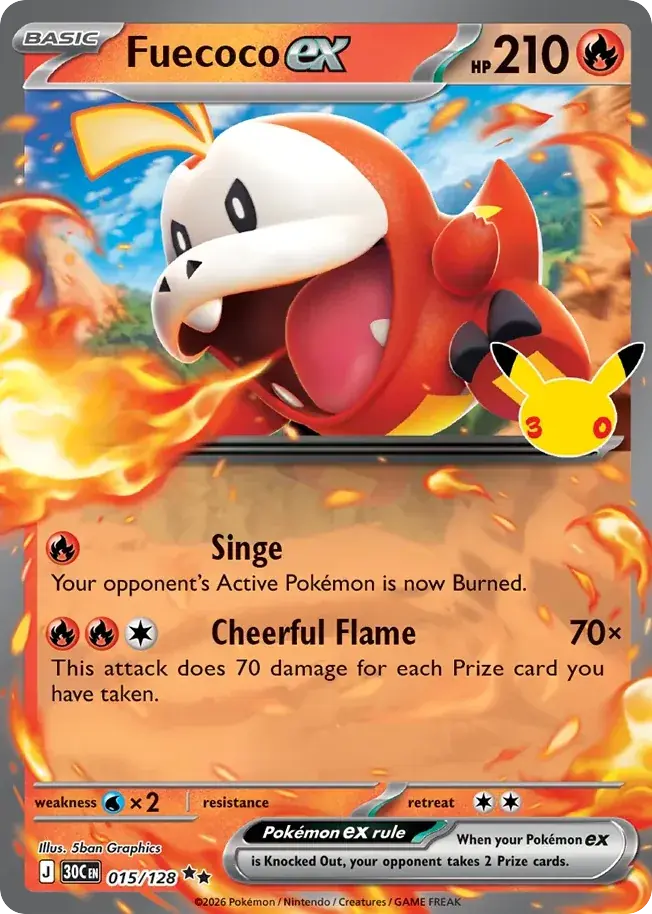 Fuecoco ex 30th Celebration Pokemon card