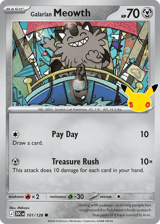 Galarian Meowth Common 30th Celebration
