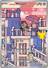 Galarian Meowth Illustration Rare 30th Celebration