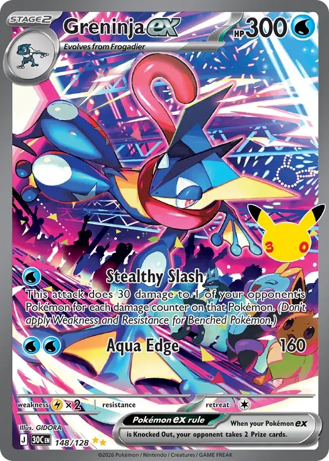 Greninja ex 30th Celebration Pokemon card