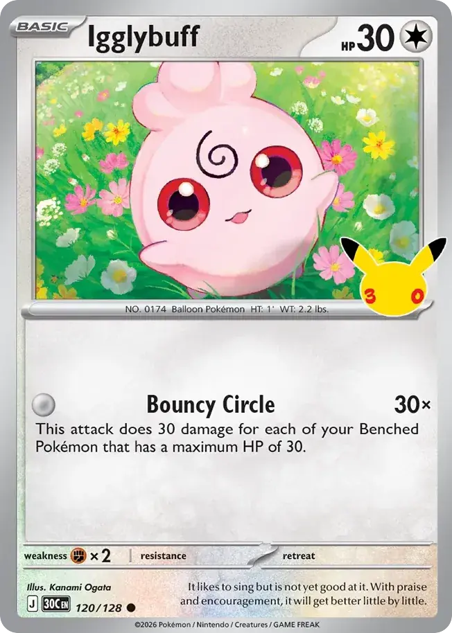 Igglybuff 30th Celebration Pokemon card