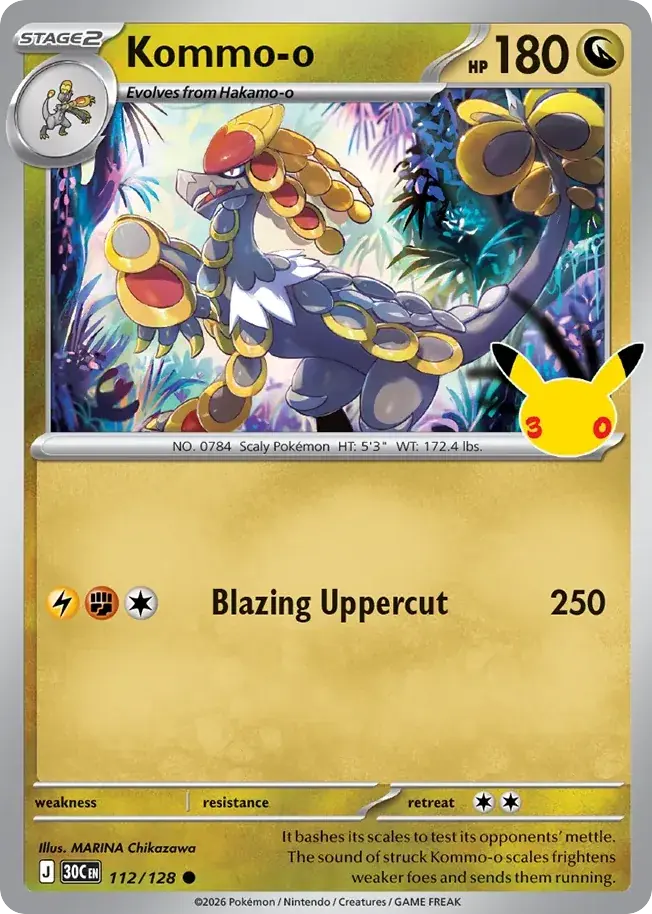 Kommo-o 30th Celebration Pokemon card