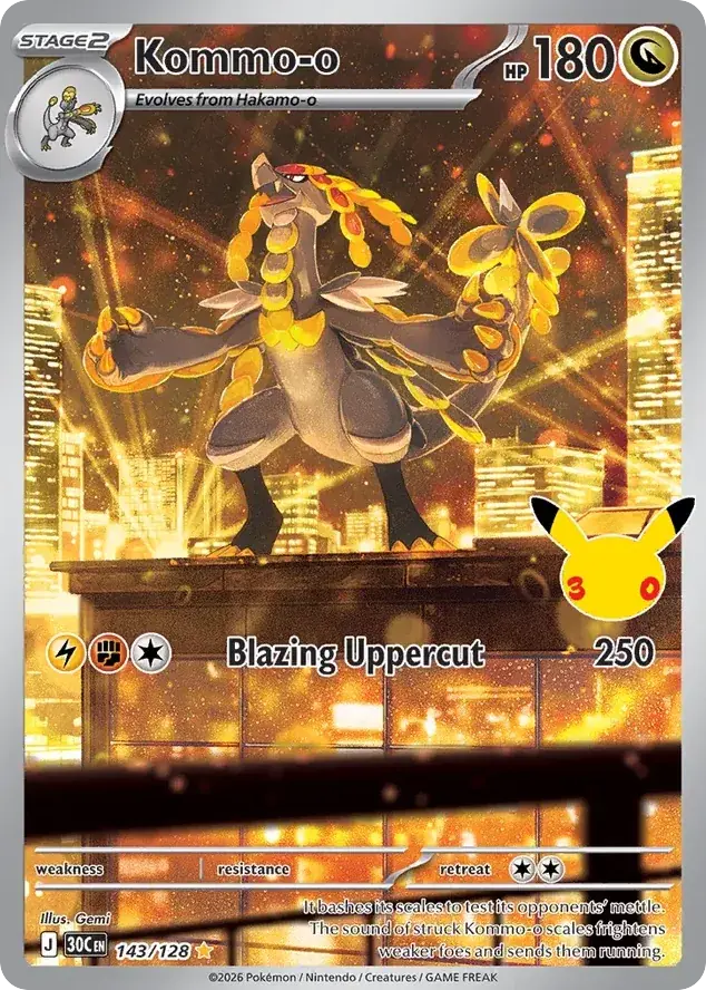 Kommo-o 30th Celebration Pokemon card
