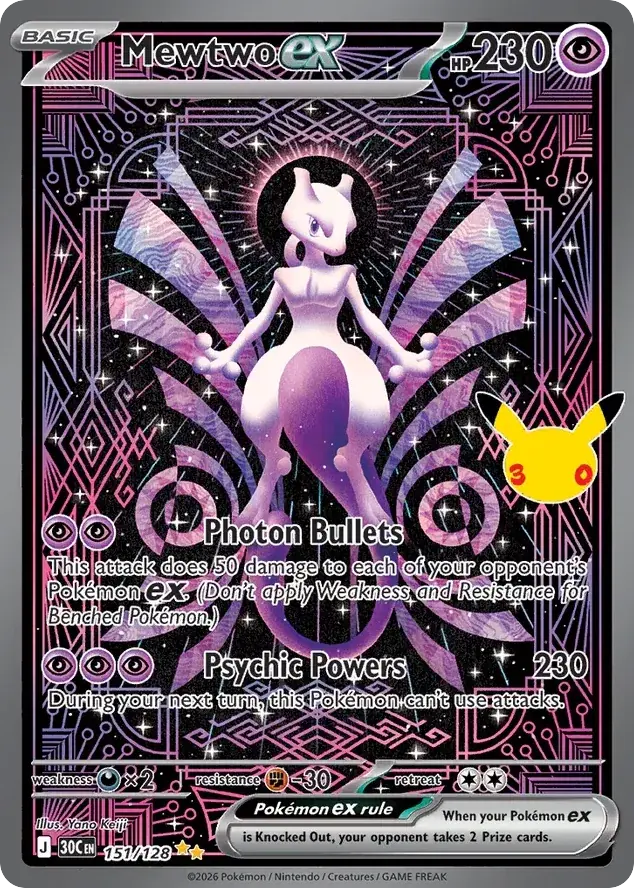 Mewtwo ex 30th Celebration Pokemon card