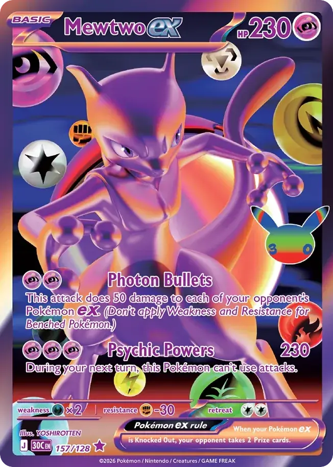 Mewtwo ex 30th Celebration Pokemon card