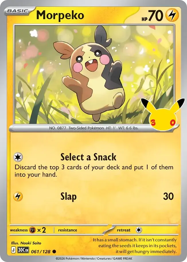 Morpeko 30th Celebration Pokemon card